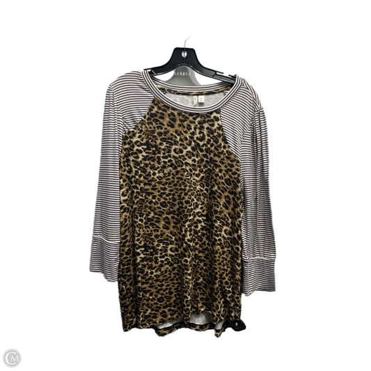 Top Long Sleeve By Cato In Black & Tan, Size: Xl