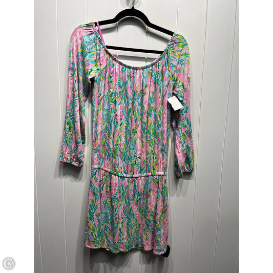 Romper Designer By Lilly Pulitzer In Green & Pink, Size: S