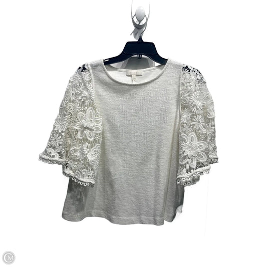 Top Short Sleeve By Eri + Ali In White, Size: Xs
