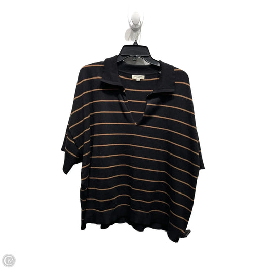 Top Short Sleeve By Max Studio In Black & Tan, Size: 2x