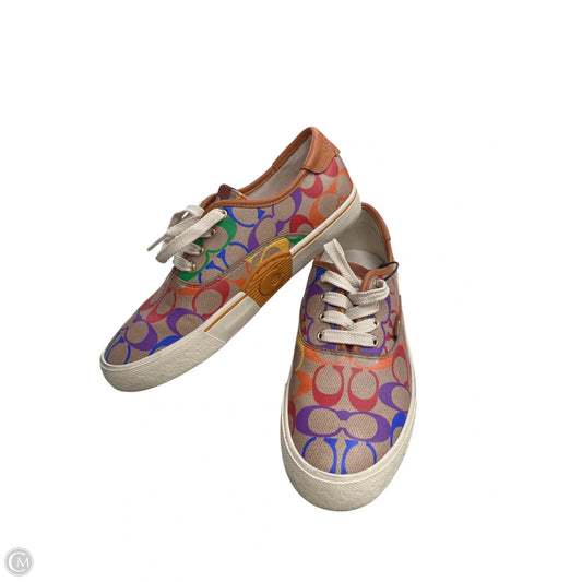Shoes Designer By Coach In Rainbow Print, Size: 7