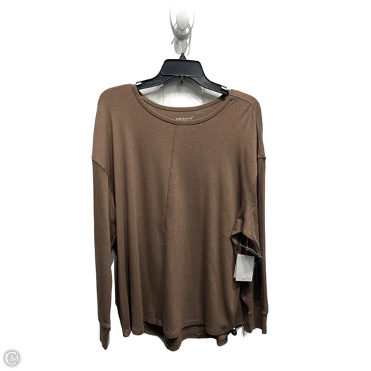 Top Long Sleeve By West Bound In Brown, Size: 1x