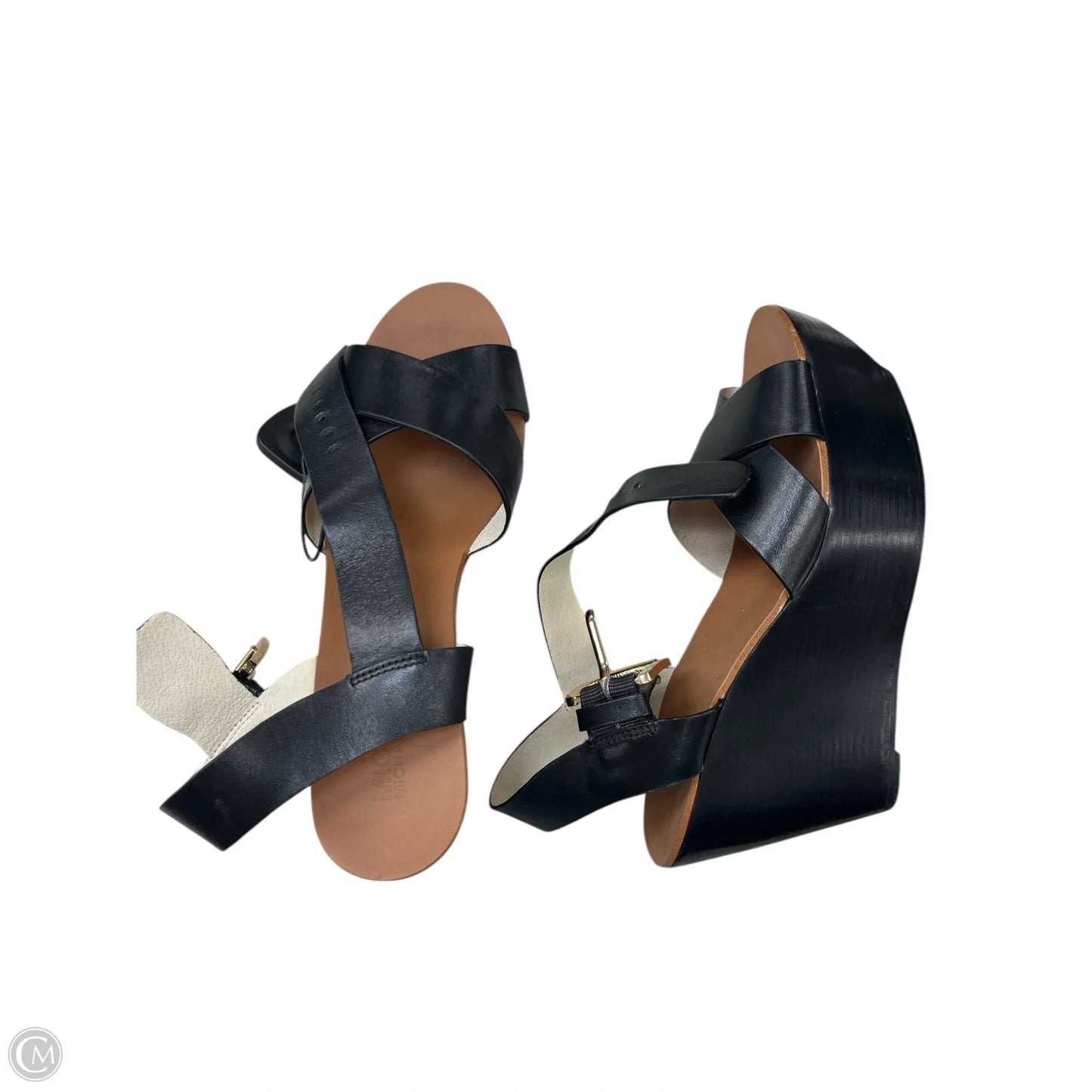 Sandals Heels Wedge By Michael By Michael Kors In Black, Size: 6