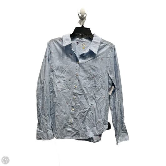 Top Long Sleeve Designer By Lilly Pulitzer In Blue & White, Size: L