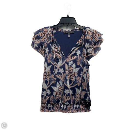 Top Short Sleeve By White House Black Market In Blue & Tan, Size: S