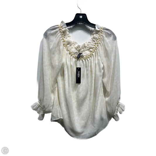 Blouse Long Sleeve By White House Black Market In Cream, Size: S