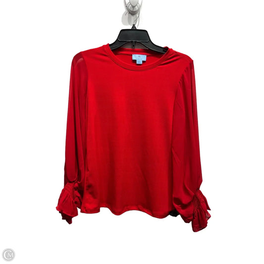 Blouse Long Sleeve By Cece In Red, Size: Xs