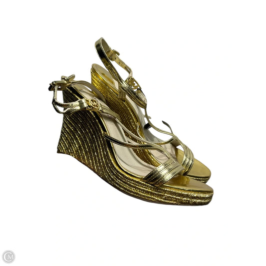 Sandals Heels Wedge By Michael By Michael Kors In Gold, Size: 6.5
