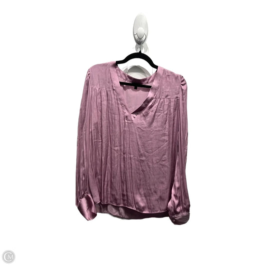 Blouse Long Sleeve By Express In Purple, Size: L