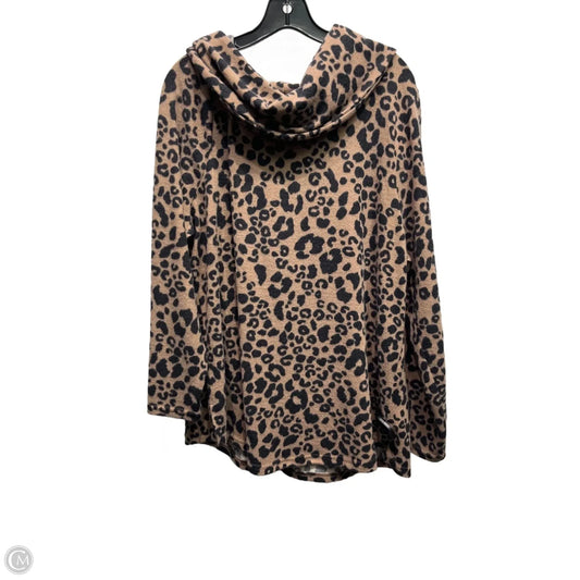 Top Long Sleeve By Emily Daniels In Black & Tan, Size: 1x