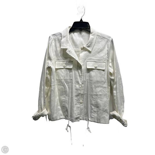 Jacket Moto By Calvin Klein In Cream, Size: M