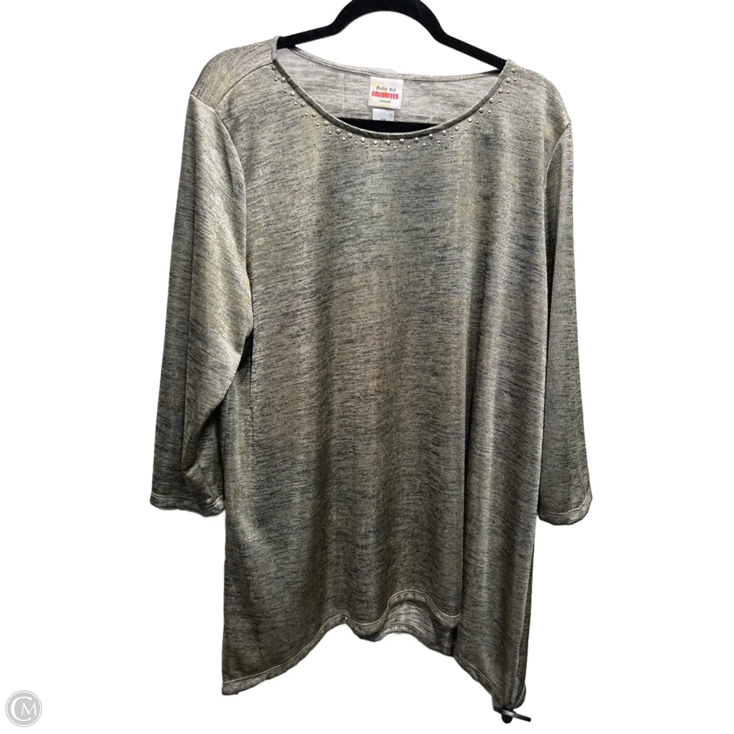 Top Long Sleeve By Ruby Rd In Gold, Size: 1x
