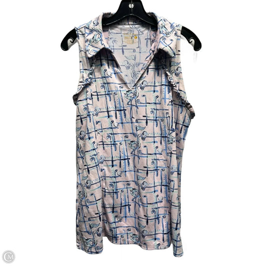 Top Sleeveless Designer By Lilly Pulitzer In Blue & Pink, Size: L