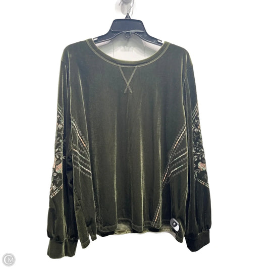 Top Long Sleeve By kate and sam In Green, Size: Xxl