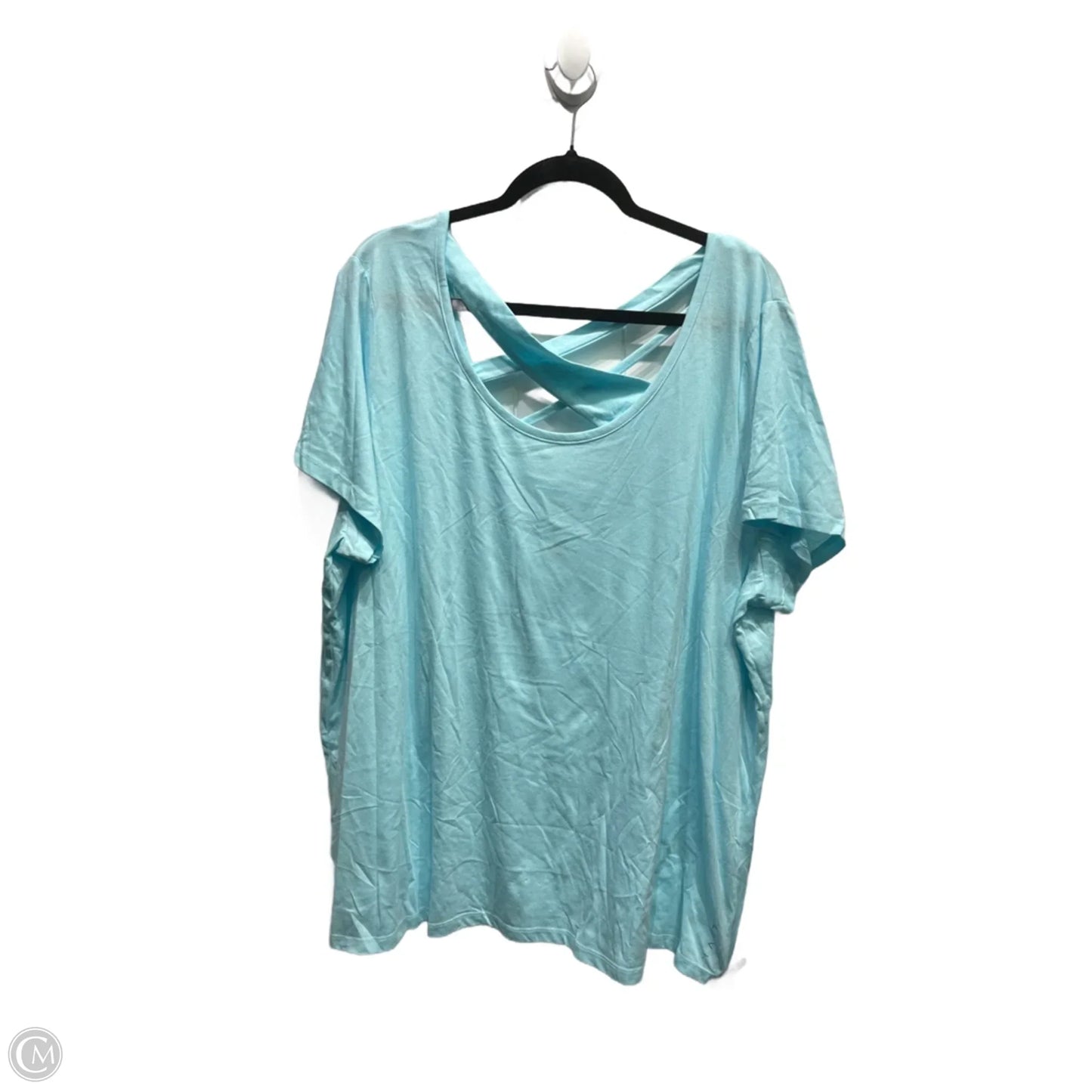 Athletic Top Short Sleeve By Livi Active In Blue, Size: 24