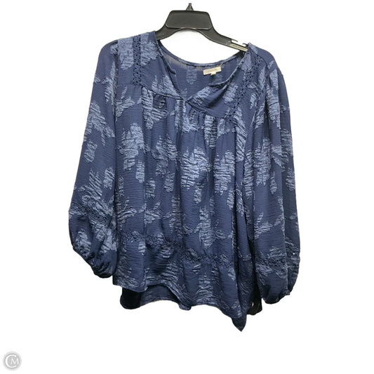 Blouse Long Sleeve By Maurices In Navy, Size: 2x