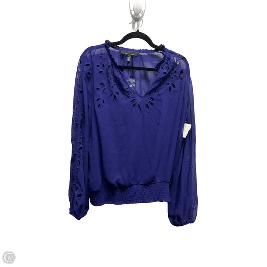 Blouse Long Sleeve By White House Black Market In Purple, Size: L