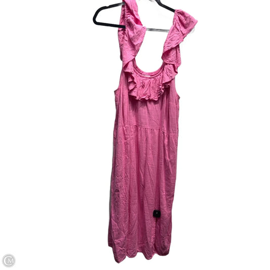 Dress Casual Midi By Ava & Viv In Pink, Size: 2x