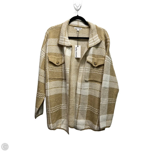 Cardigan By Kathy Ireland In Tan & White, Size: 2x