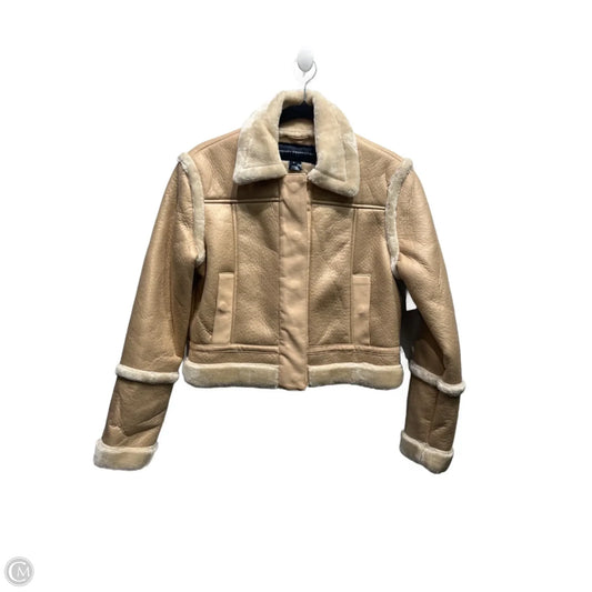 Jacket Faux Fur & Sherpa By French Connection In Cream & Tan, Size: S