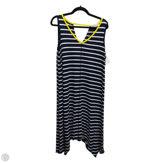 Dress Casual Midi By Jones New York In Blue & White, Size: M