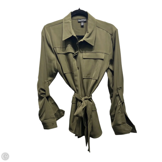 Top Long Sleeve Designer By Halston In Green, Size: L