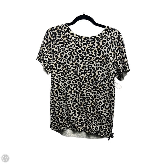 Top Short Sleeve By Talbots In Black & Cream, Size: Lp