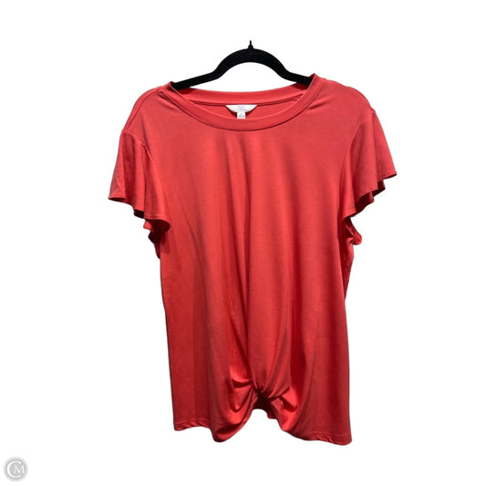 Top Short Sleeve By Time And Tru In Orange, Size: L