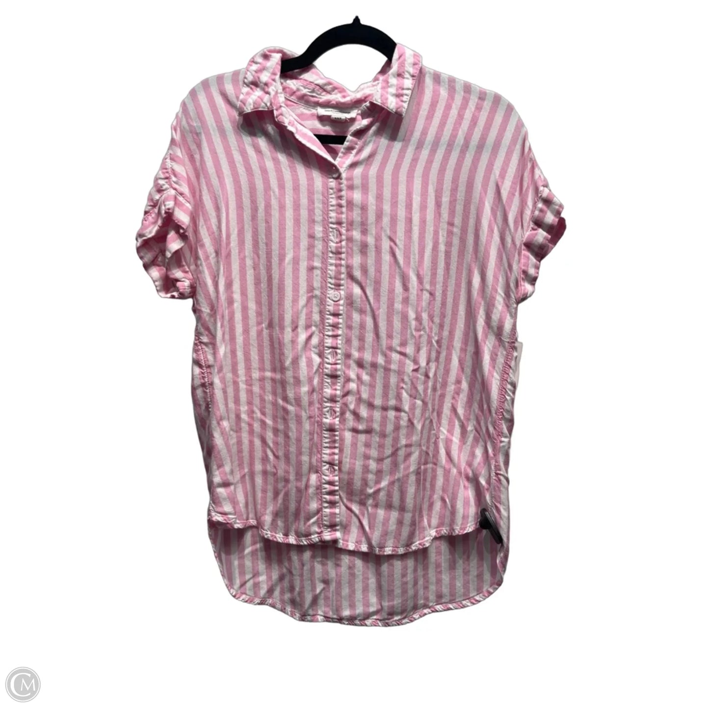 Top Short Sleeve By Beachlunchlounge In Pink & White, Size: M