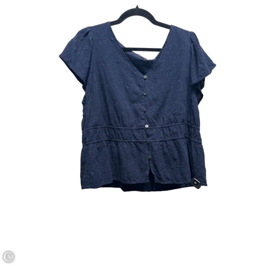Top Short Sleeve By Time And Tru In Navy, Size: Xxl