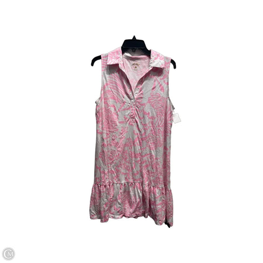 Dress Designer By Lilly Pulitzer In Pink & White, Size: L