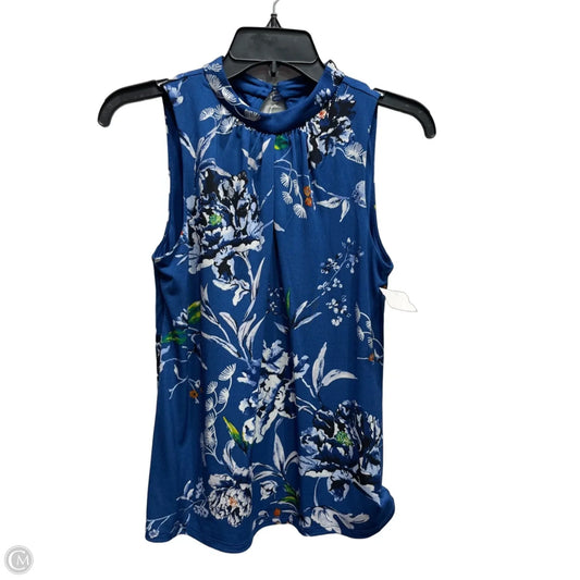 Top Sleeveless By White House Black Market In Blue & White, Size: Xxs