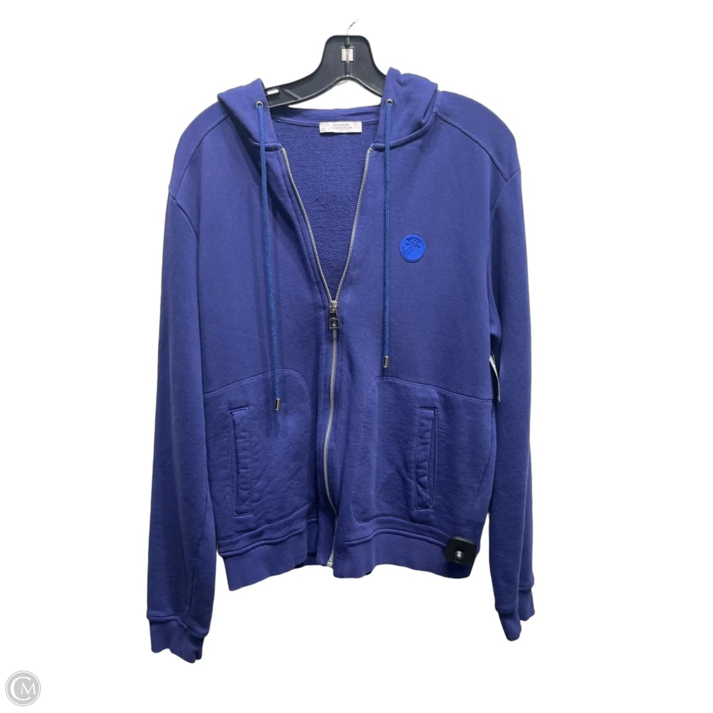 Sweatshirt Luxury Designer By Versace In Blue, Size: L