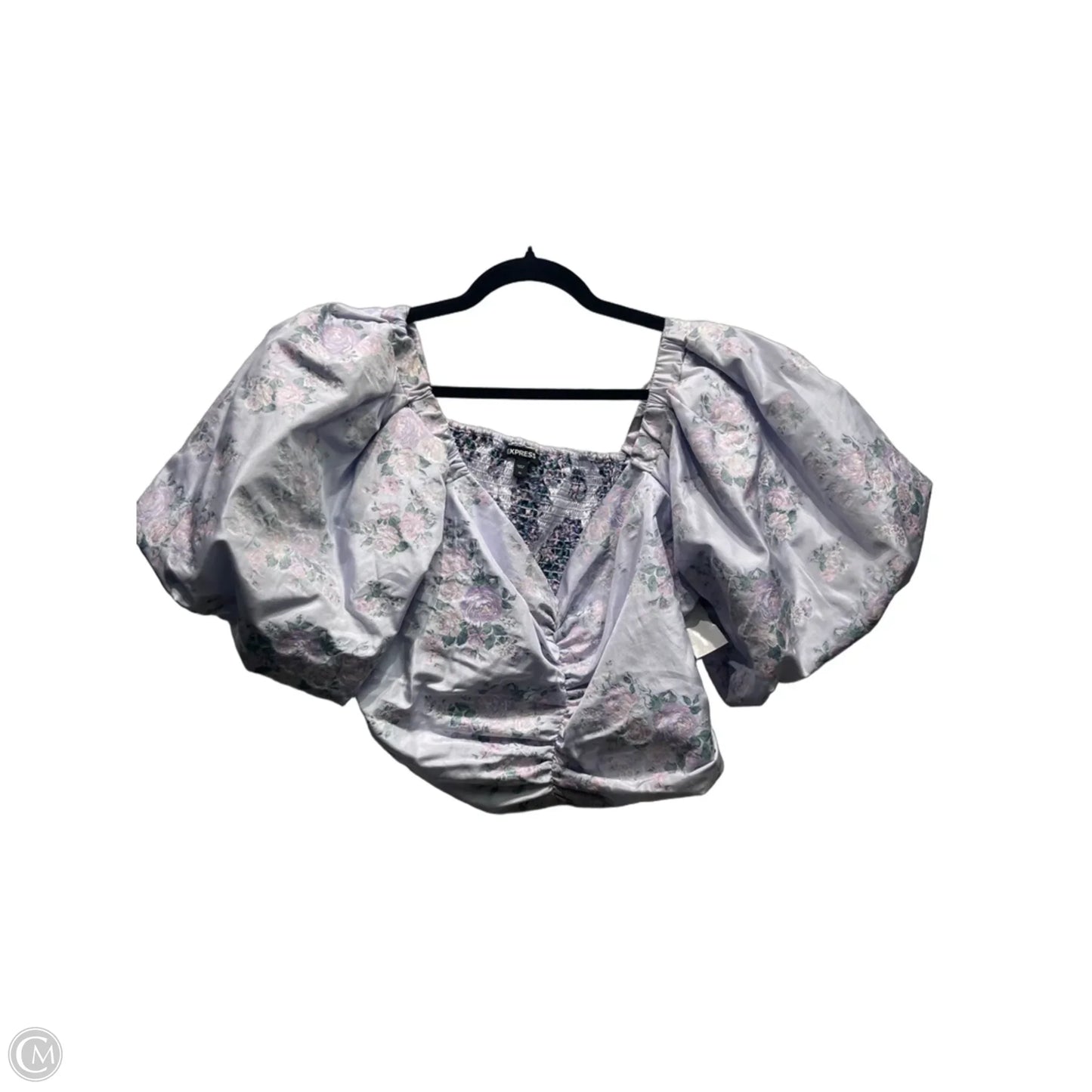 Blouse Short Sleeve By Express In Paisley Print, Size: Xl