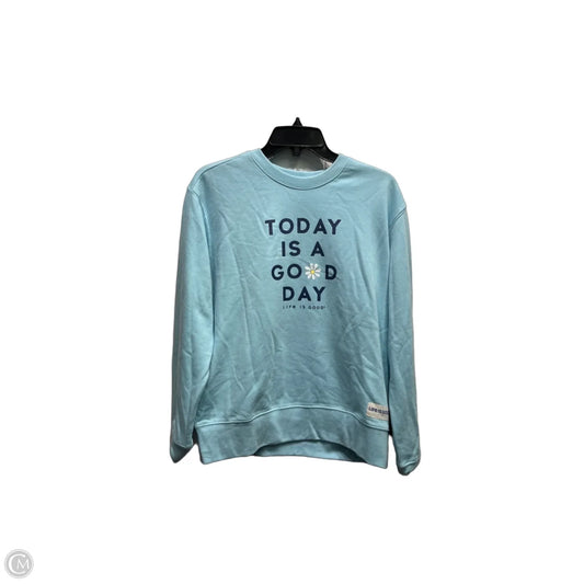 Sweatshirt Crewneck By Life Is Good In Blue, Size: M