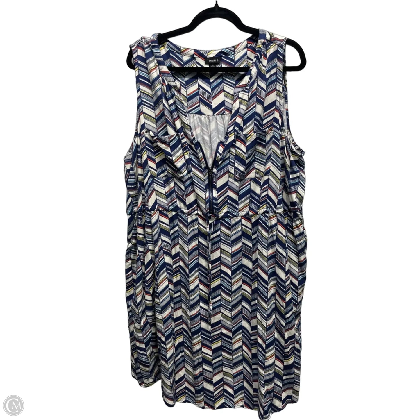 Dress Casual Short By Torrid In Blue & White, Size: 3x