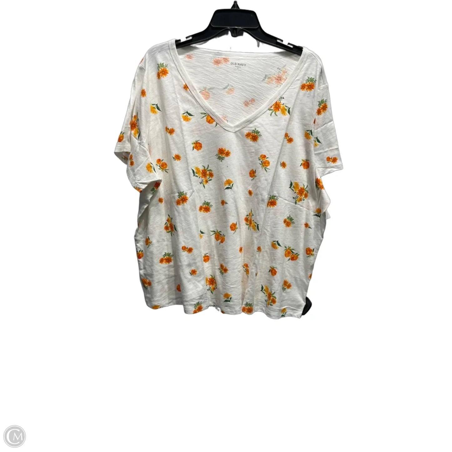Top Short Sleeve By Old Navy In Orange & White, Size: 2x