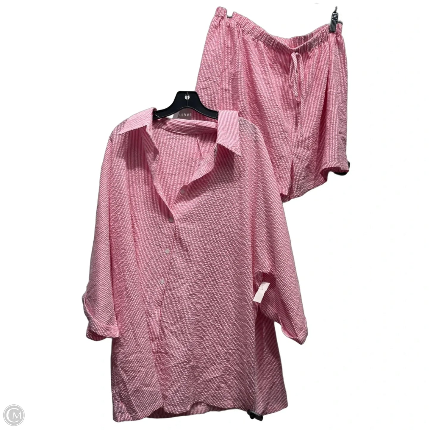 Shorts Set By Shein In Pink & White, Size: 2x