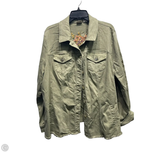 Jacket Other By Chicos In Green, Size: 1x