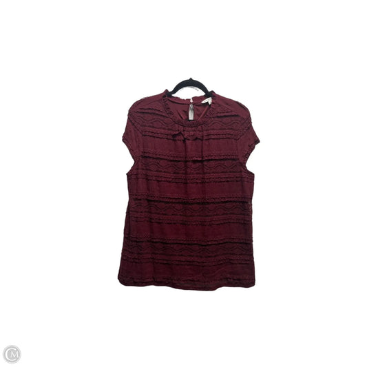 Top Short Sleeve By Zac And Rachel In Maroon, Size: Xl