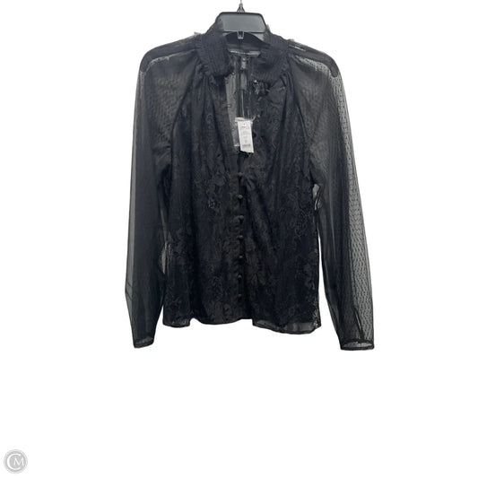 Blouse Long Sleeve By White House Black Market In Black, Size: 10