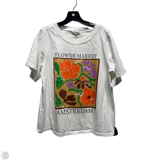 Top Short Sleeve Basic By Davi & Dani In Orange & Purple, Size: M