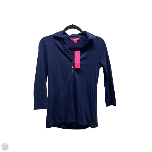 Top Long Sleeve Designer By Lilly Pulitzer In Navy, Size: Xs