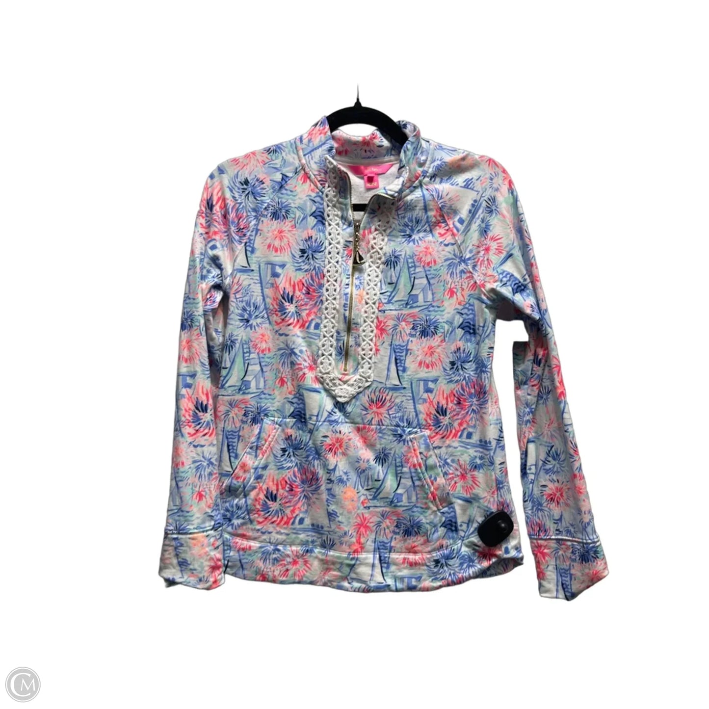 Top Long Sleeve Designer By Lilly Pulitzer In Blue & Pink, Size: Xs