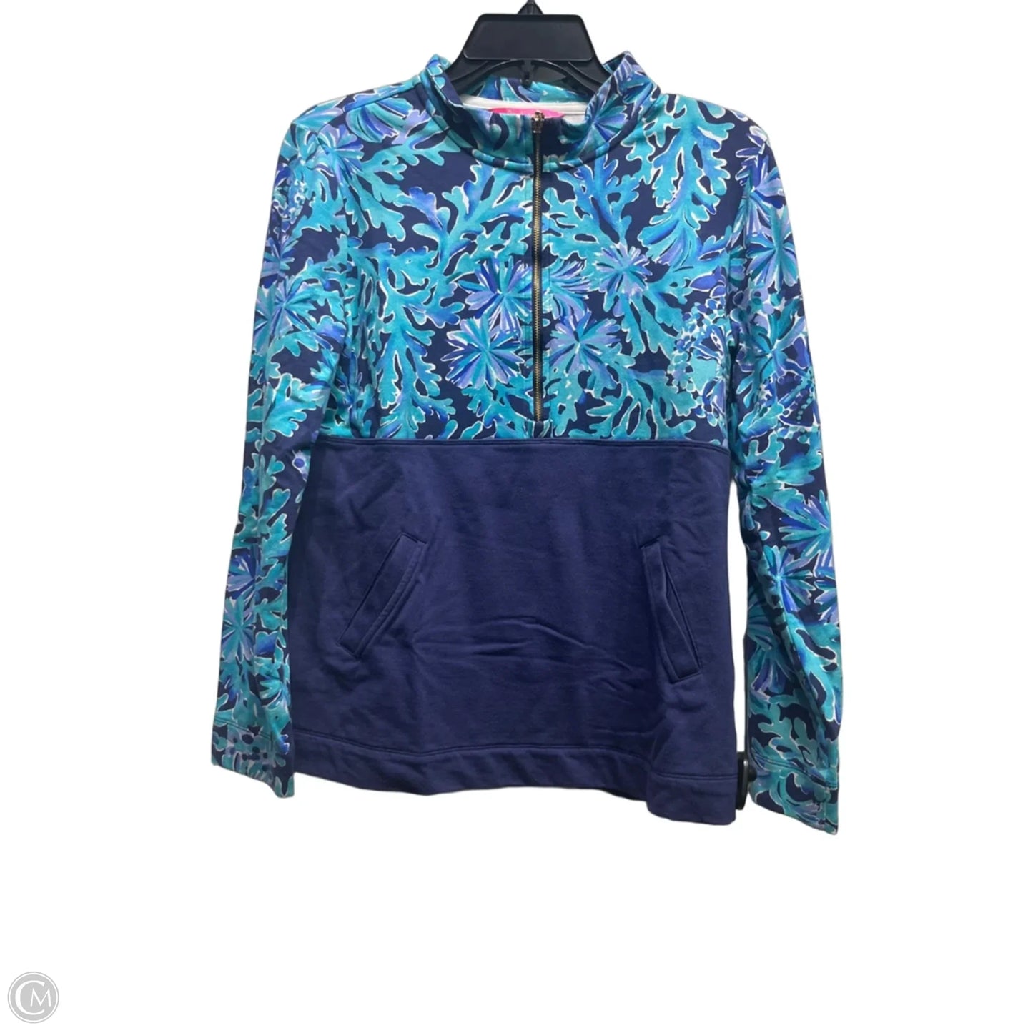 Top Long Sleeve Designer By Lilly Pulitzer In Blue & Green, Size: S