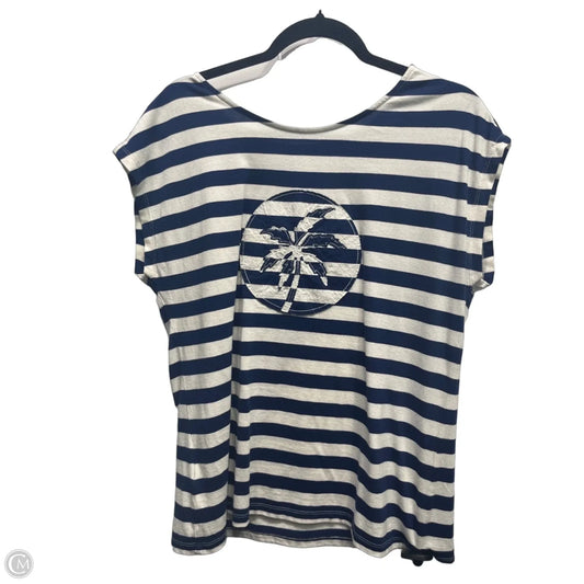 Top Short Sleeve By Tommy Bahama In Blue & White, Size: S