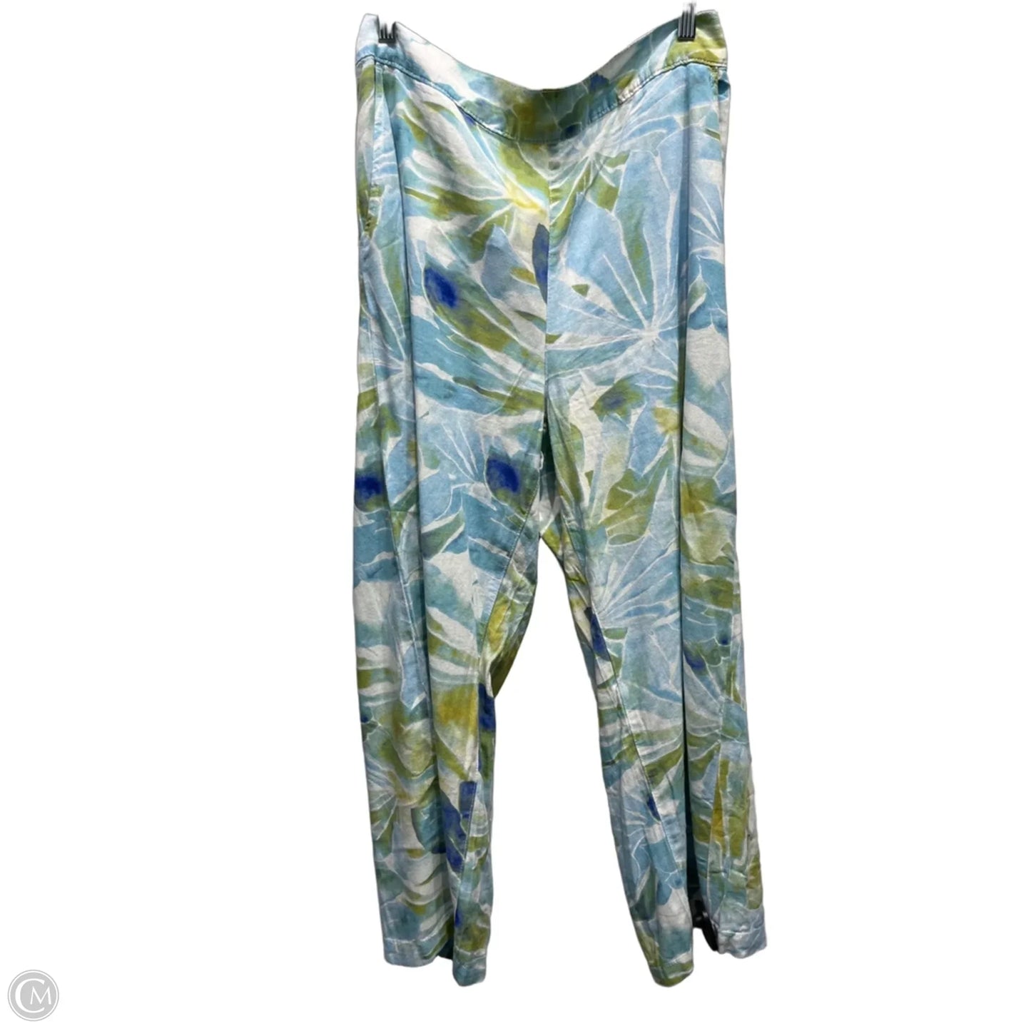 Pants Linen By Dash In Blue & Green, Size: Xl