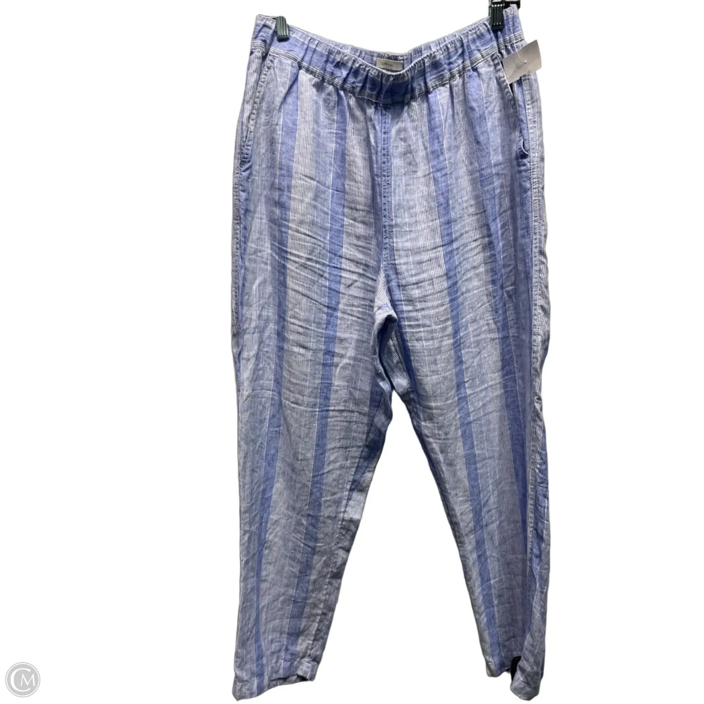 Pants Linen By C And C In Blue & White, Size: L