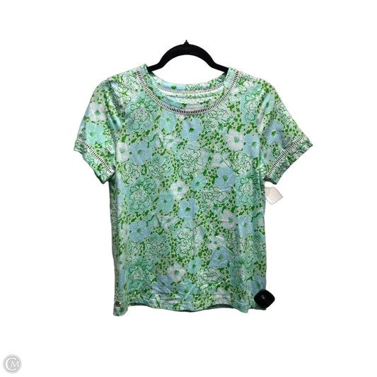 Top Short Sleeve Designer By Lilly Pulitzer In Blue & Green, Size: Xs
