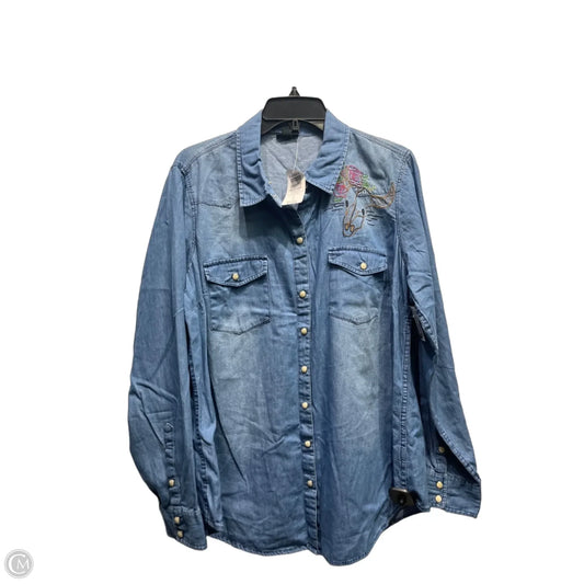 Top Long Sleeve By Torrid In Blue, Size: L